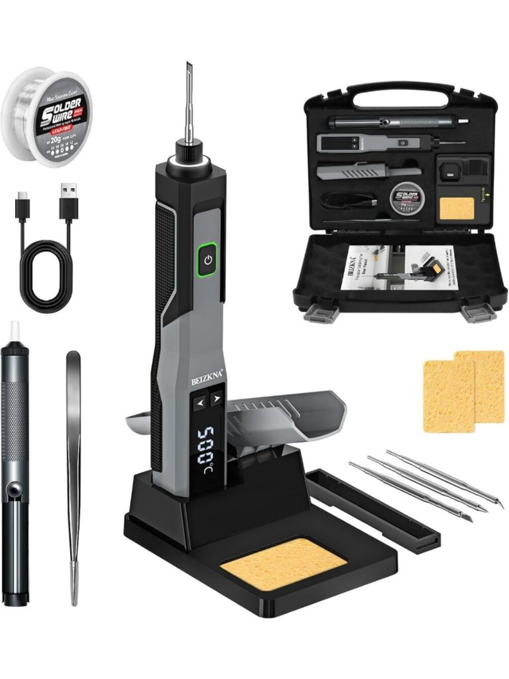 Portable Cordless Soldering Iron Kit - USB Rechargeable, 3200mAh Battery, DIY